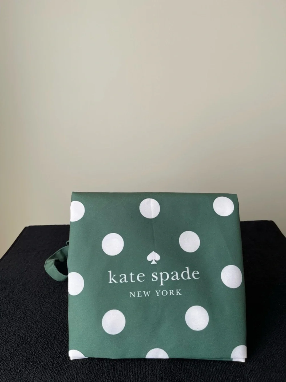 NWOT...kate spade green and white polka dot cosmetic pouch